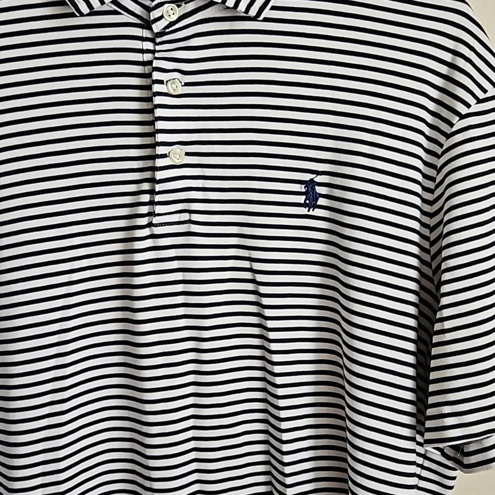 Polo ralph lauren navy blue stripe classic fit shirt size m